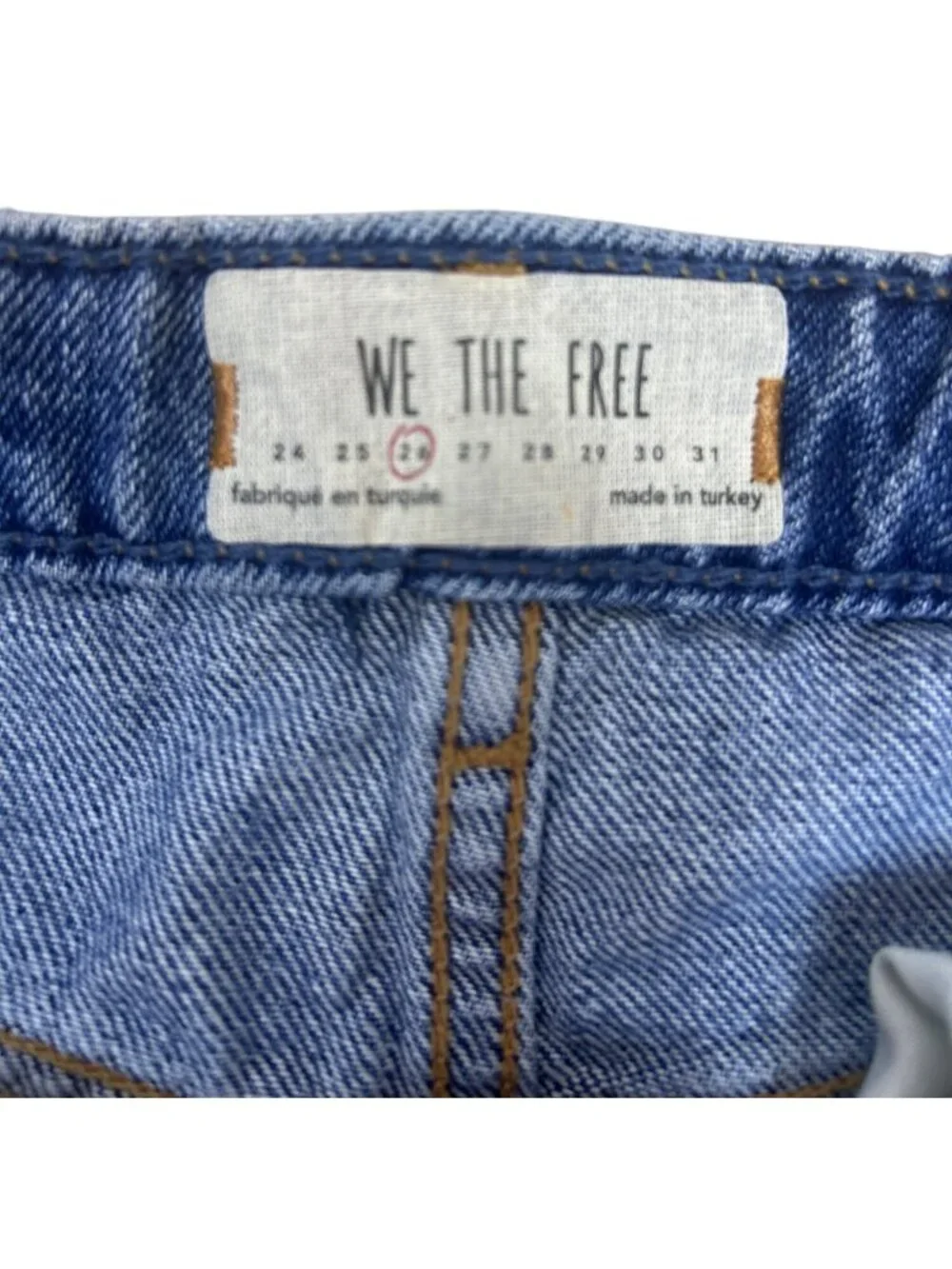 NWT We The Free Denim Mini Skirt Sz 26 Distressed Jean Skirt Blue Streetwear